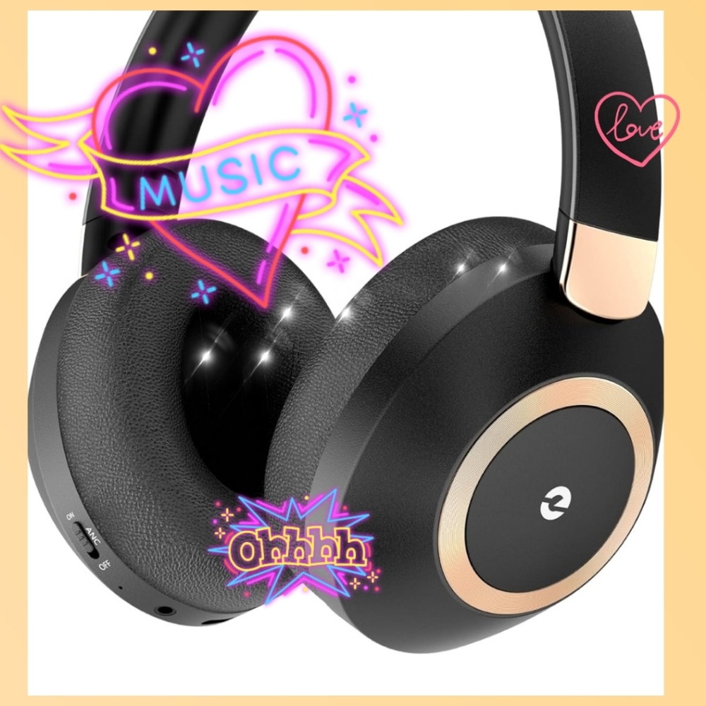 🆕Active Noise Cancelling Headphones,100H Playtime Headphones Wireless Bluetooth